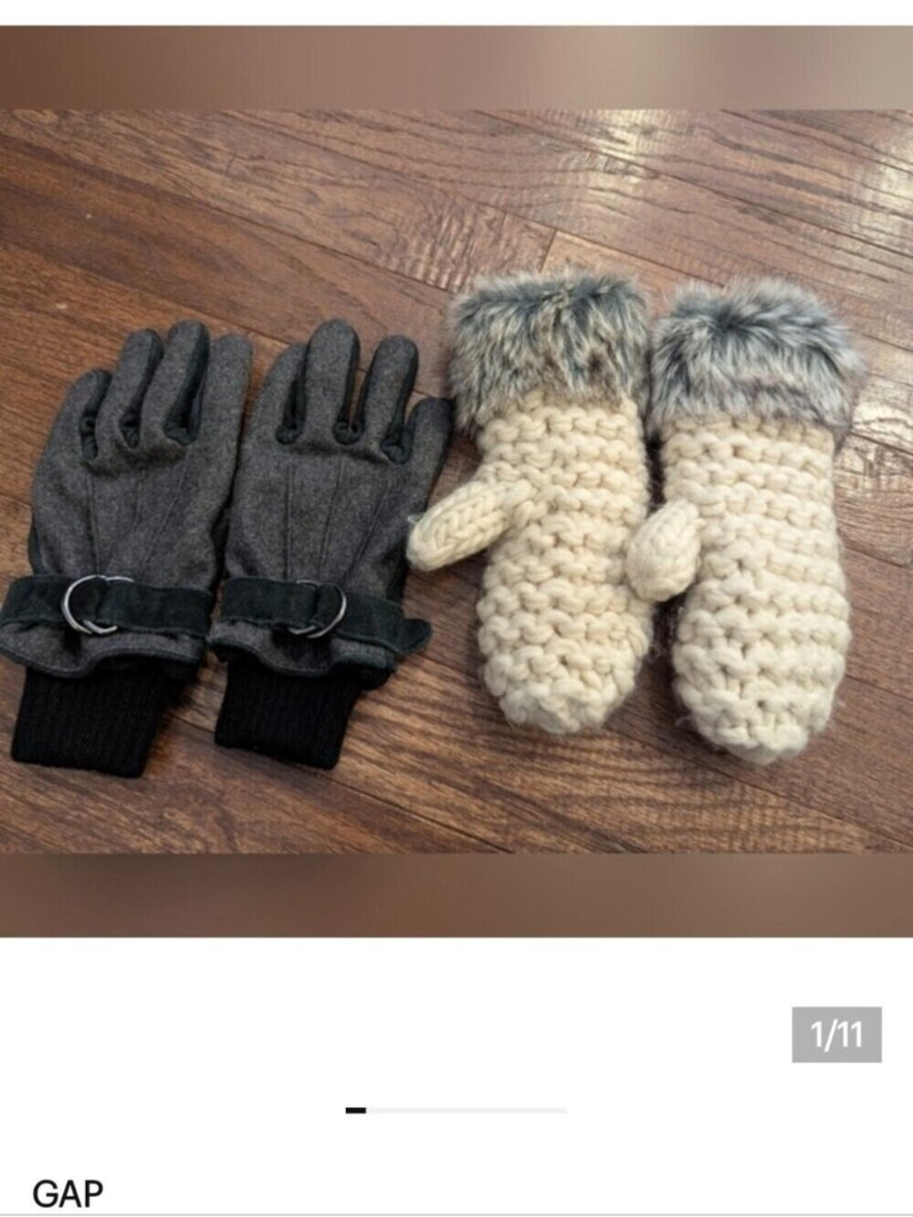 Gloves & Mittens Lot, Leather Gap Gloves, Love & Lore Knit mittens Women's M